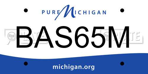 BAS65M Michigan License Plate