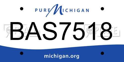 BAS7518 Michigan License Plate