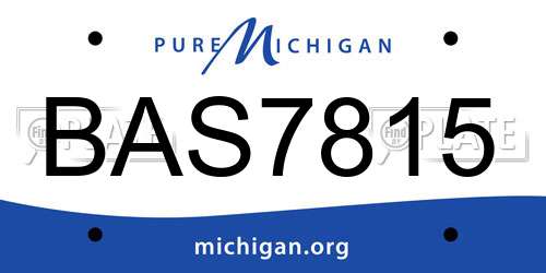 BAS7815 Michigan License Plate