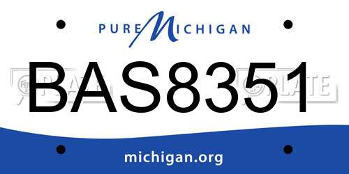 BAS8351 Michigan License Plate