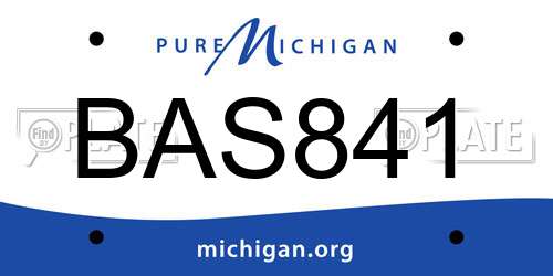 BAS841 Michigan License Plate