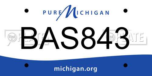 BAS843 Michigan License Plate