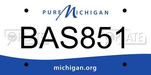 BAS851 Michigan License Plate