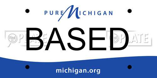 BASED Michigan License Plate