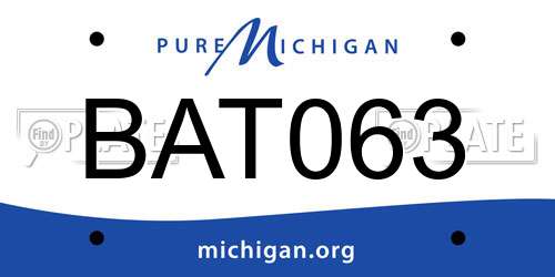 BAT063 Michigan License Plate