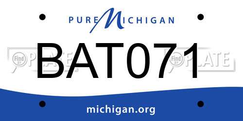 BAT071 Michigan License Plate