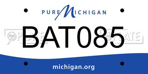BAT085 Michigan License Plate