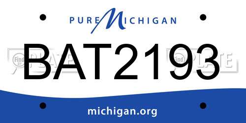 BAT2193 Michigan License Plate