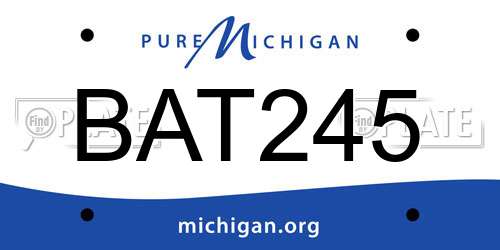 BAT245 Michigan License Plate