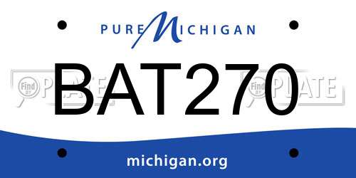 BAT270 Michigan License Plate