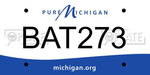 BAT273 Michigan License Plate