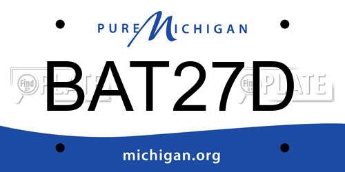 BAT27D Michigan License Plate