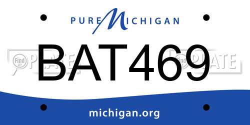 BAT469 Michigan License Plate