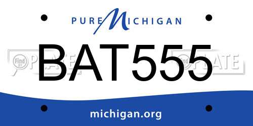 BAT555 Michigan License Plate