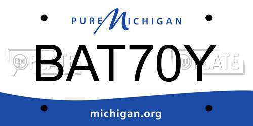 BAT70Y Michigan License Plate