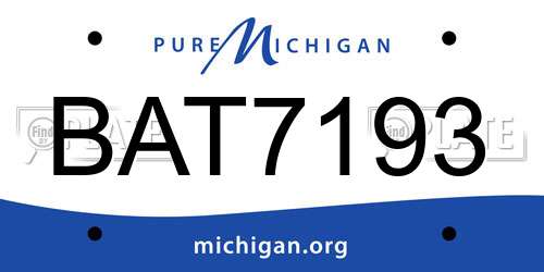 BAT7193 Michigan License Plate