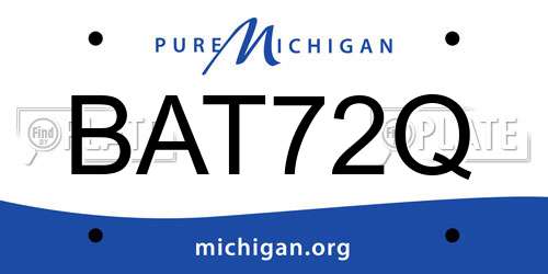 BAT72Q Michigan License Plate