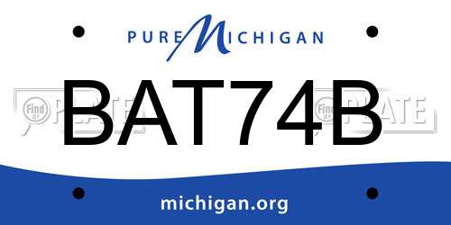 BAT74B Michigan License Plate