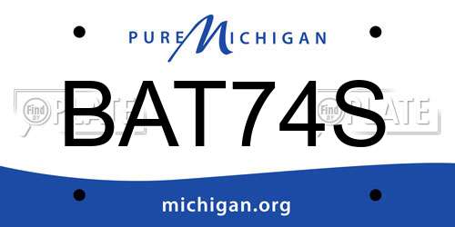 BAT74S Michigan License Plate