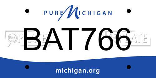 BAT766 Michigan License Plate