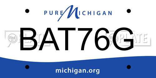 BAT76G Michigan License Plate