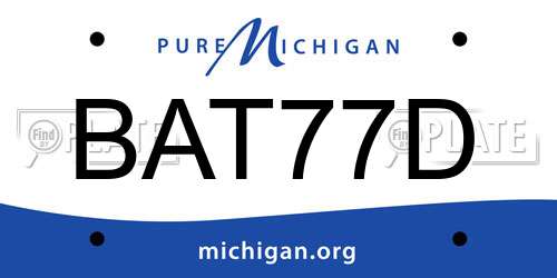 BAT77D Michigan License Plate