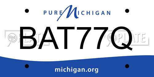 BAT77Q Michigan License Plate
