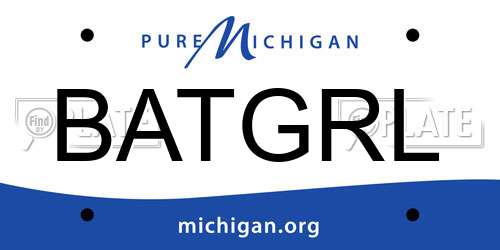 BATGRL Michigan License Plate