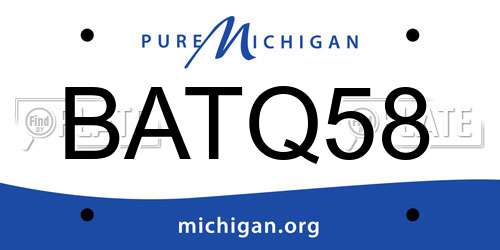 BATQ58 Michigan License Plate
