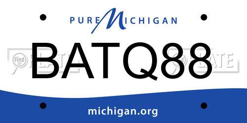 BATQ88 Michigan License Plate