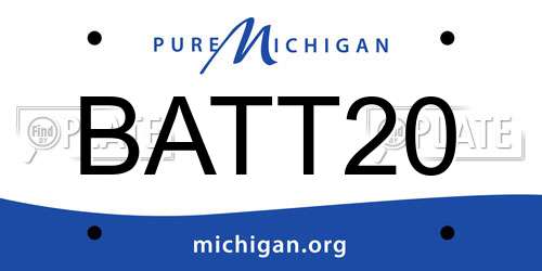 BATT20 Michigan License Plate