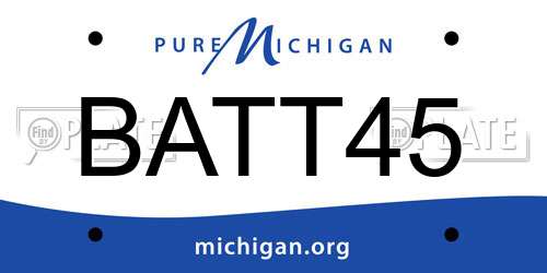 BATT45 Michigan License Plate