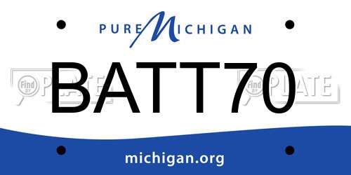 BATT70 Michigan License Plate