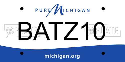 BATZ10 Michigan License Plate
