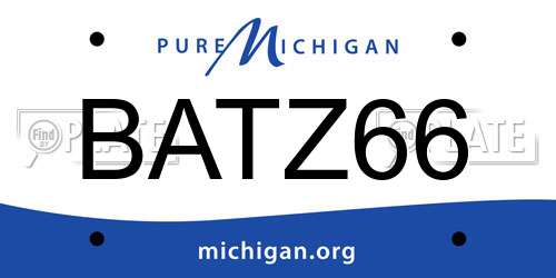 BATZ66 Michigan License Plate