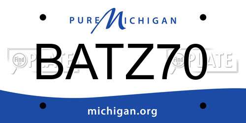BATZ70 Michigan License Plate