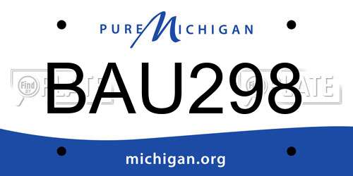 BAU298 Michigan License Plate