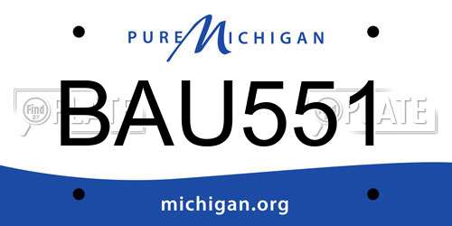 BAU551 Michigan License Plate