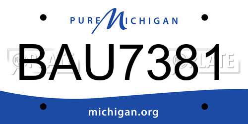 BAU7381 Michigan License Plate