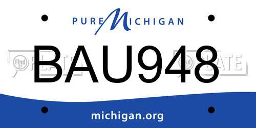 BAU948 Michigan License Plate