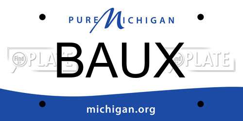 BAUX Michigan License Plate