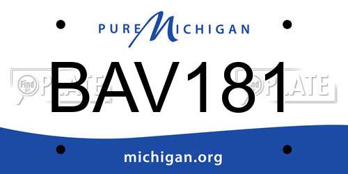 BAV181 Michigan License Plate