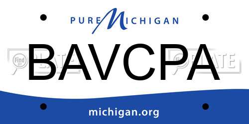 BAVCPA Michigan License Plate