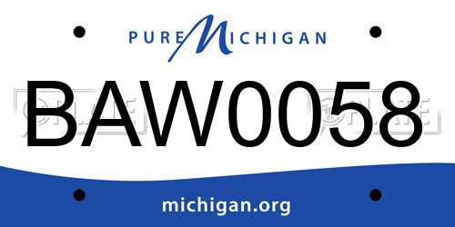 BAW0058 Michigan License Plate