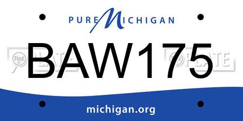 BAW175 Michigan License Plate