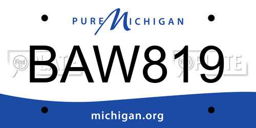 BAW819 Michigan License Plate