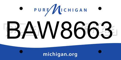 BAW8663 Michigan License Plate
