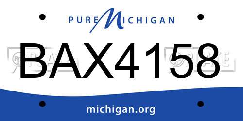BAX4158 Michigan License Plate