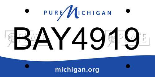 BAY4919 Michigan License Plate