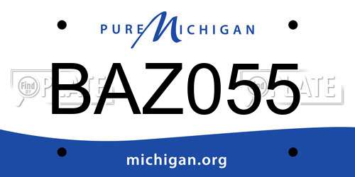 BAZ055 Michigan License Plate
